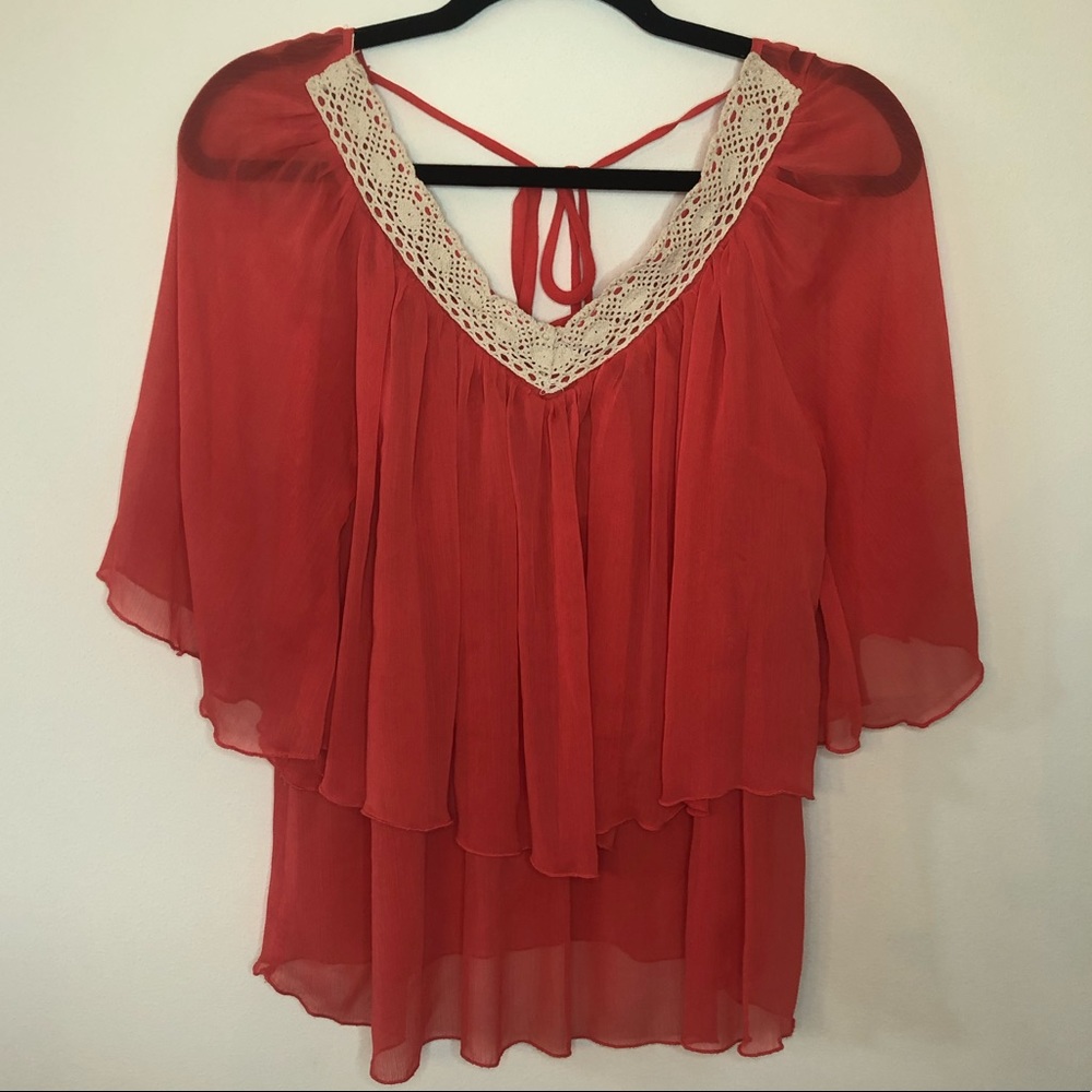 Orange 2 layer blouse